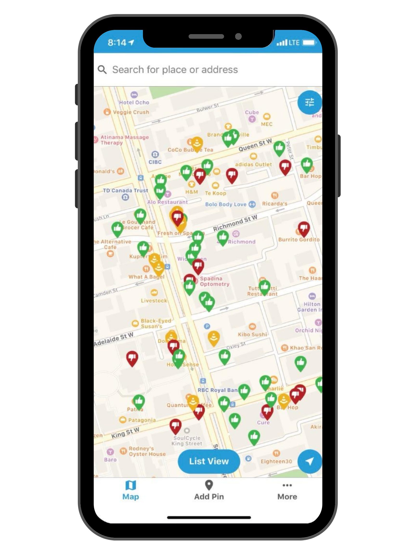 Handicapped Accessible Phone App Screen - AccessNow