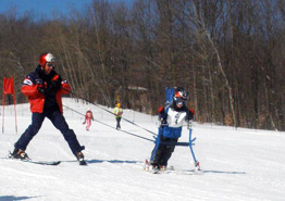 Challenge Mountain Skier Down Hill