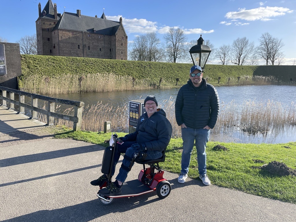 Scott and Gary Adams, Amigo's director of sales, in Germany
