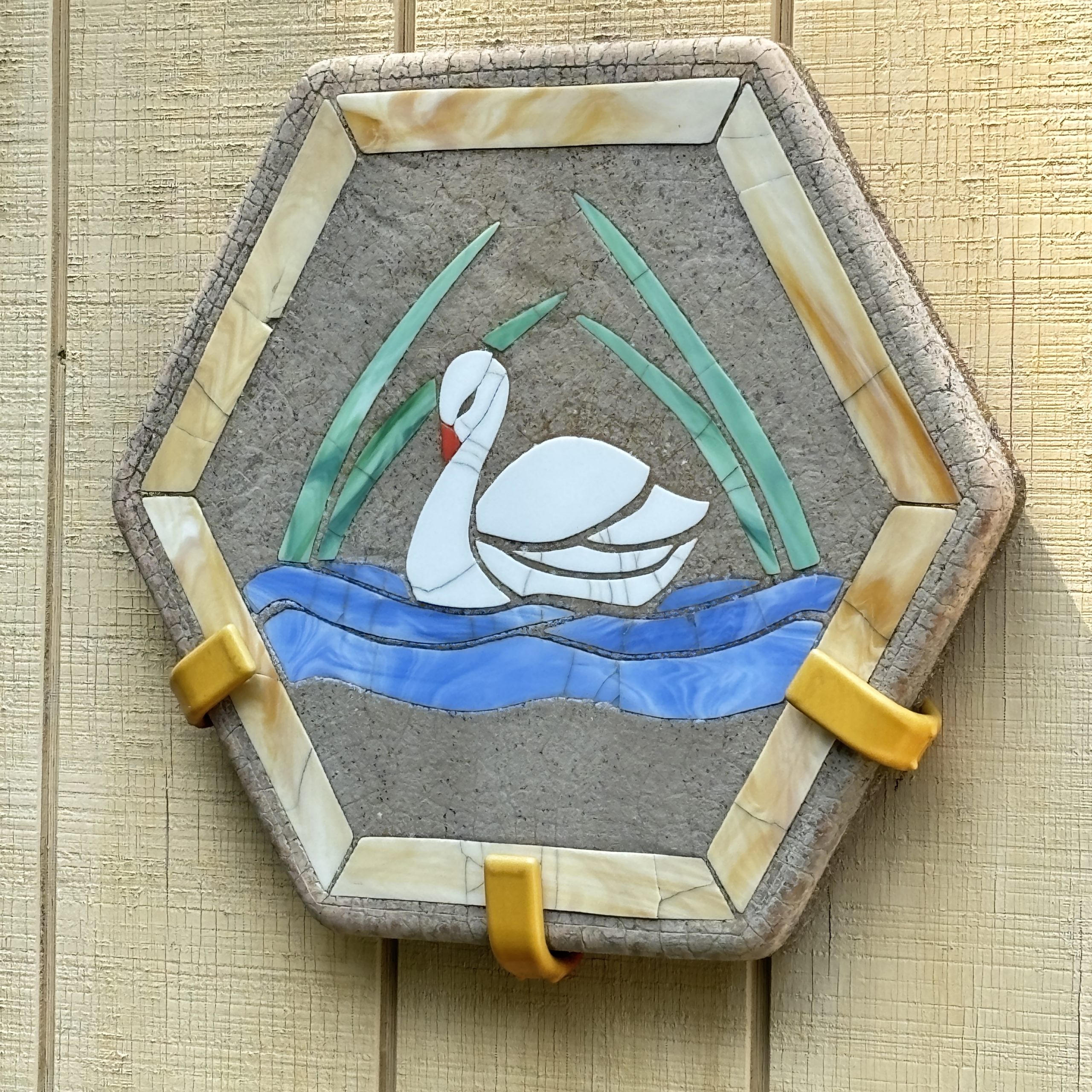 Lori's stained glass art: swan.